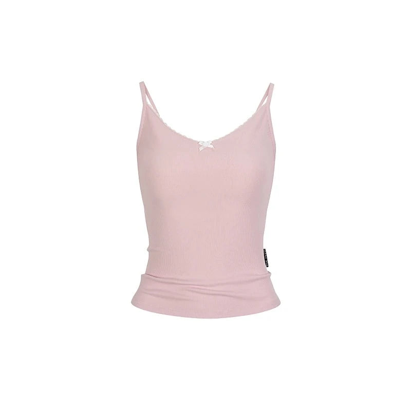 Lace Stitching Bow Top