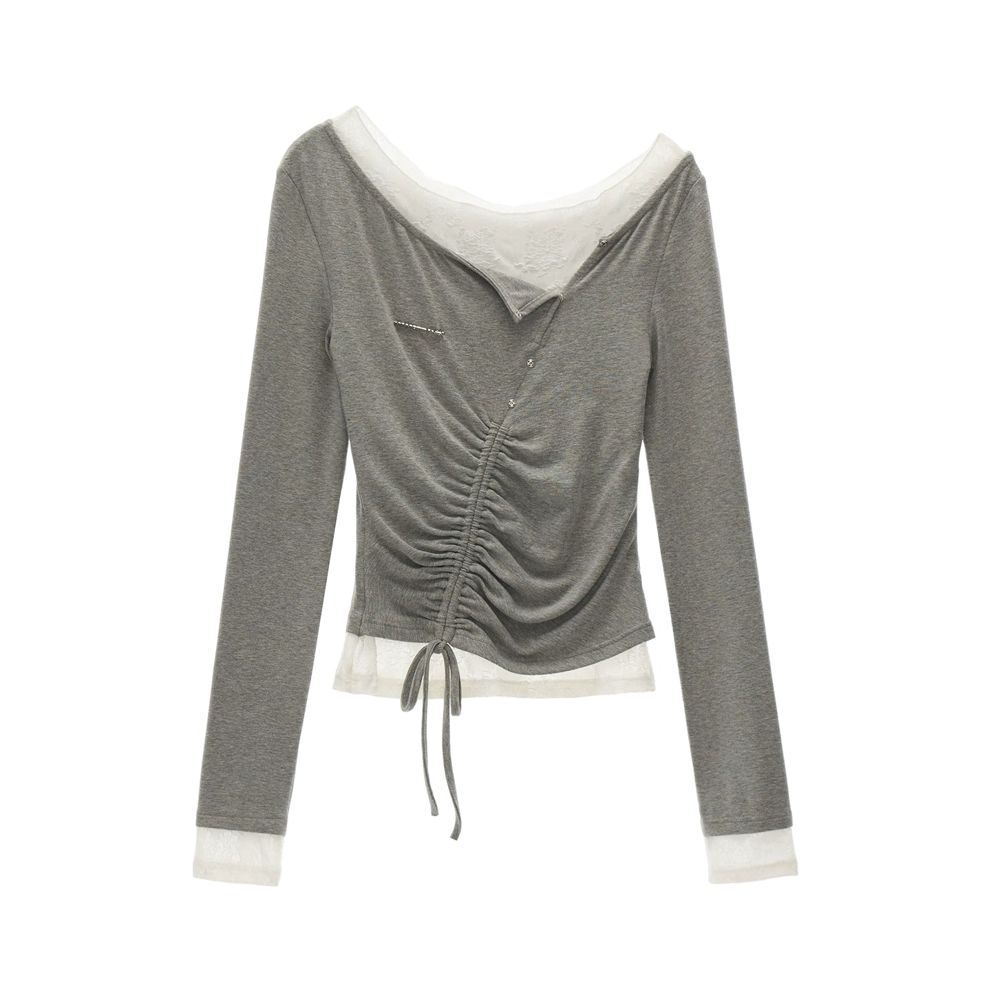 Slim Lace Sleeve T-Shirt