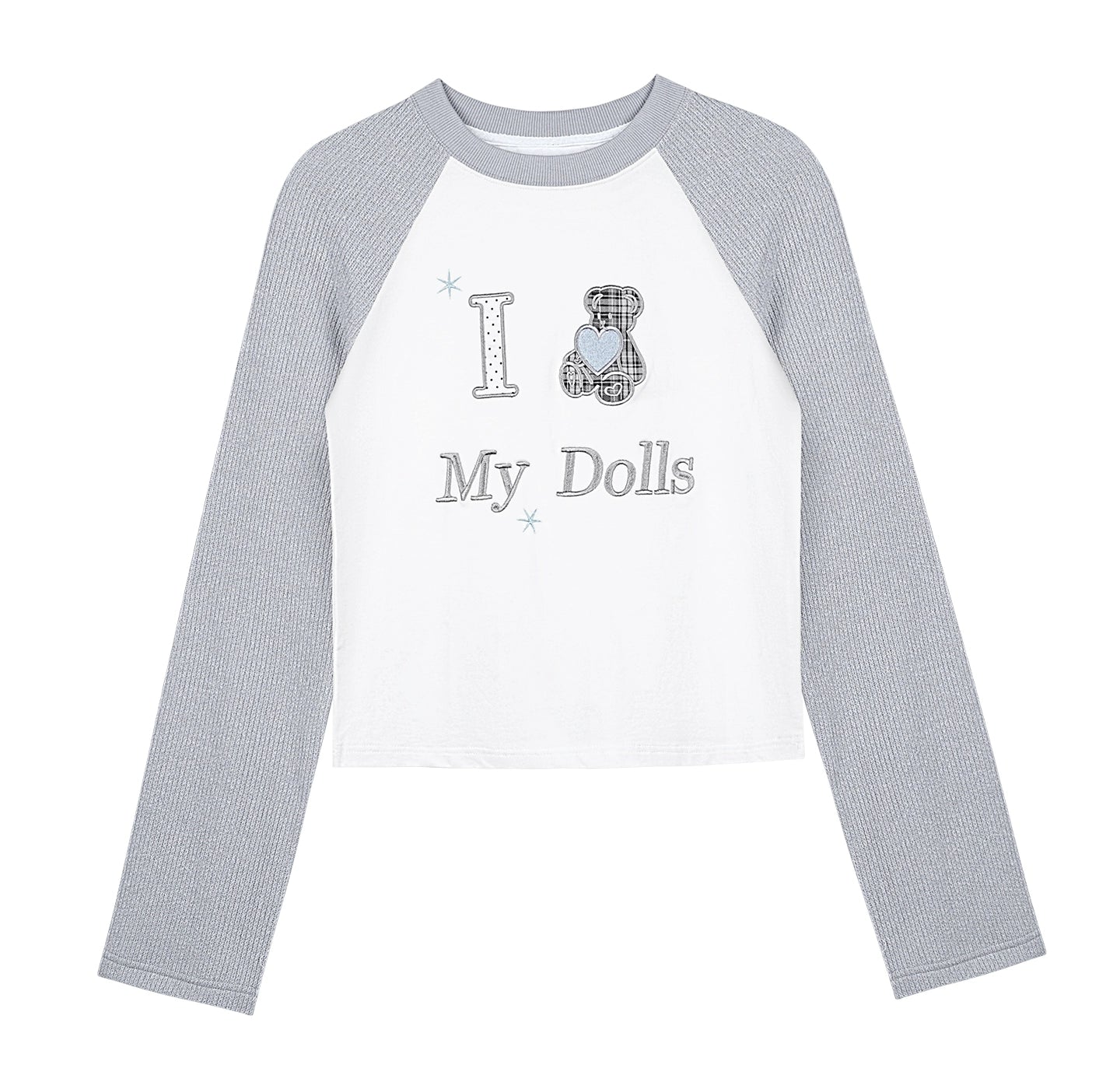 Sweet Patchwork Knitted Raglan T-shirt