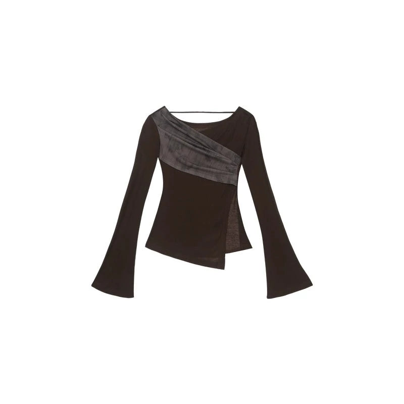 하나의 숄더 v 넥 셔츠