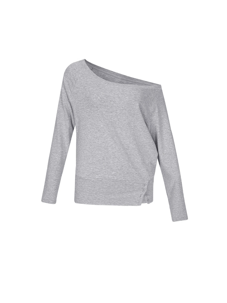 레트로 루즈핏 오프숄더 탑