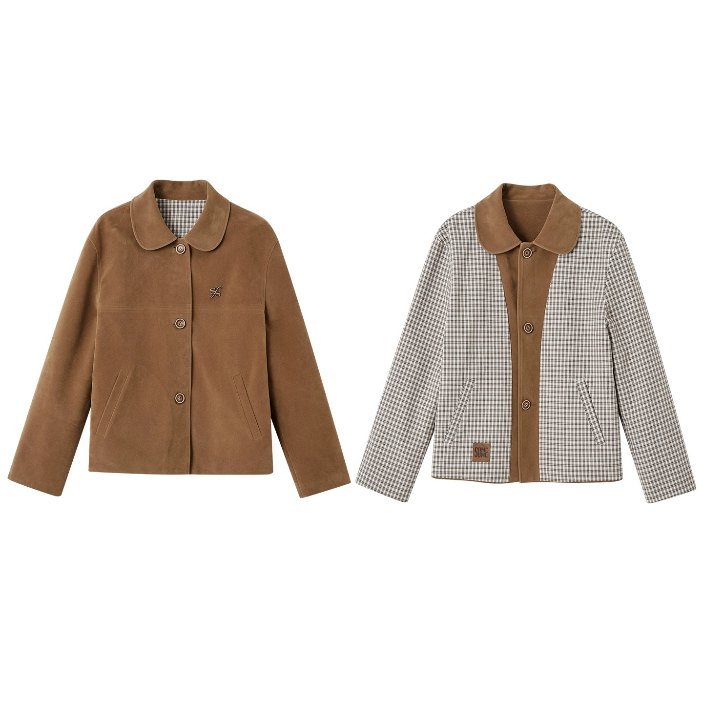 Suede Doll Collar Jacket