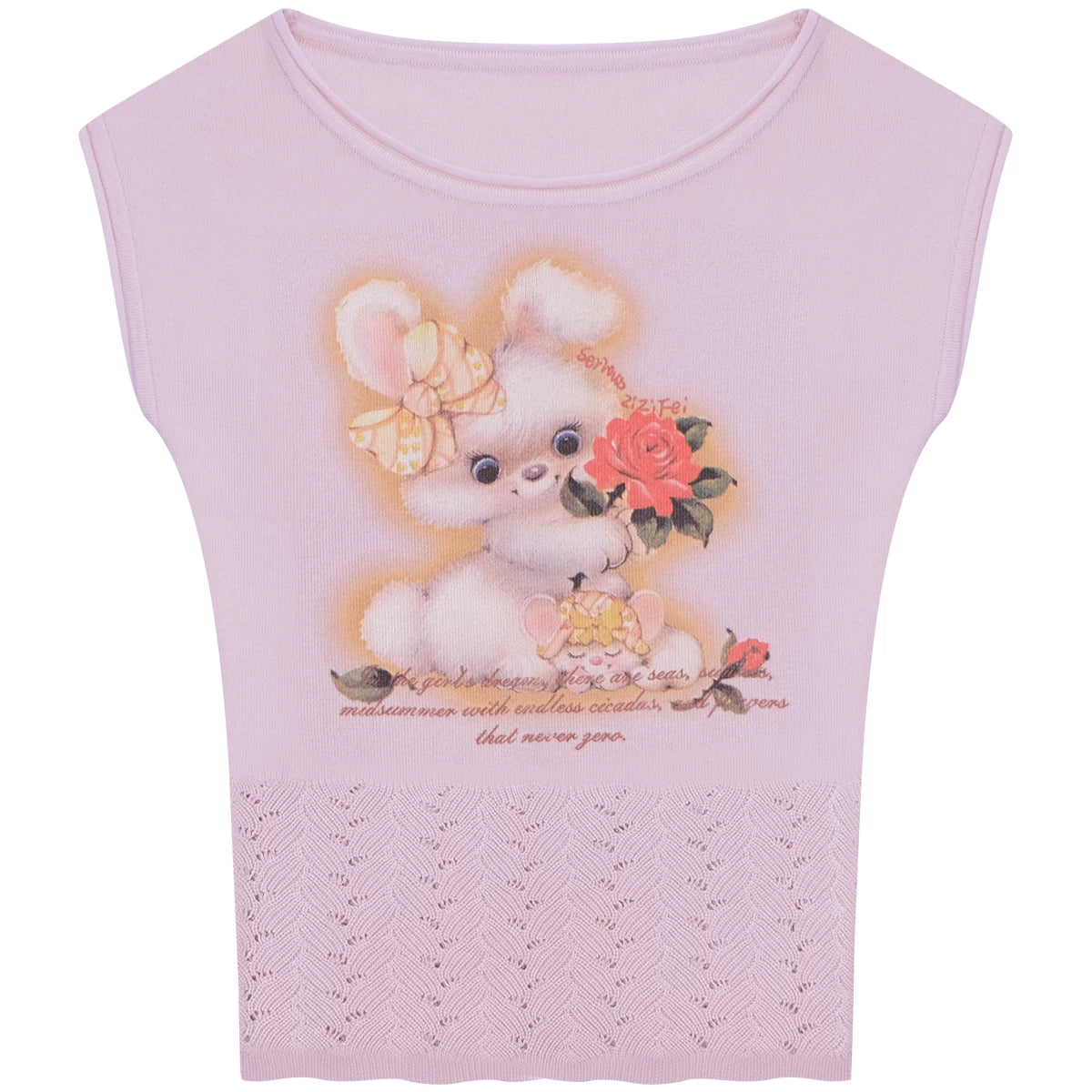 Sweet Rabbit Print Top