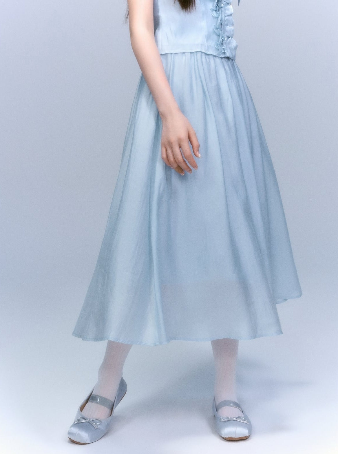 Mist Girl Blue Bow Chinese Set