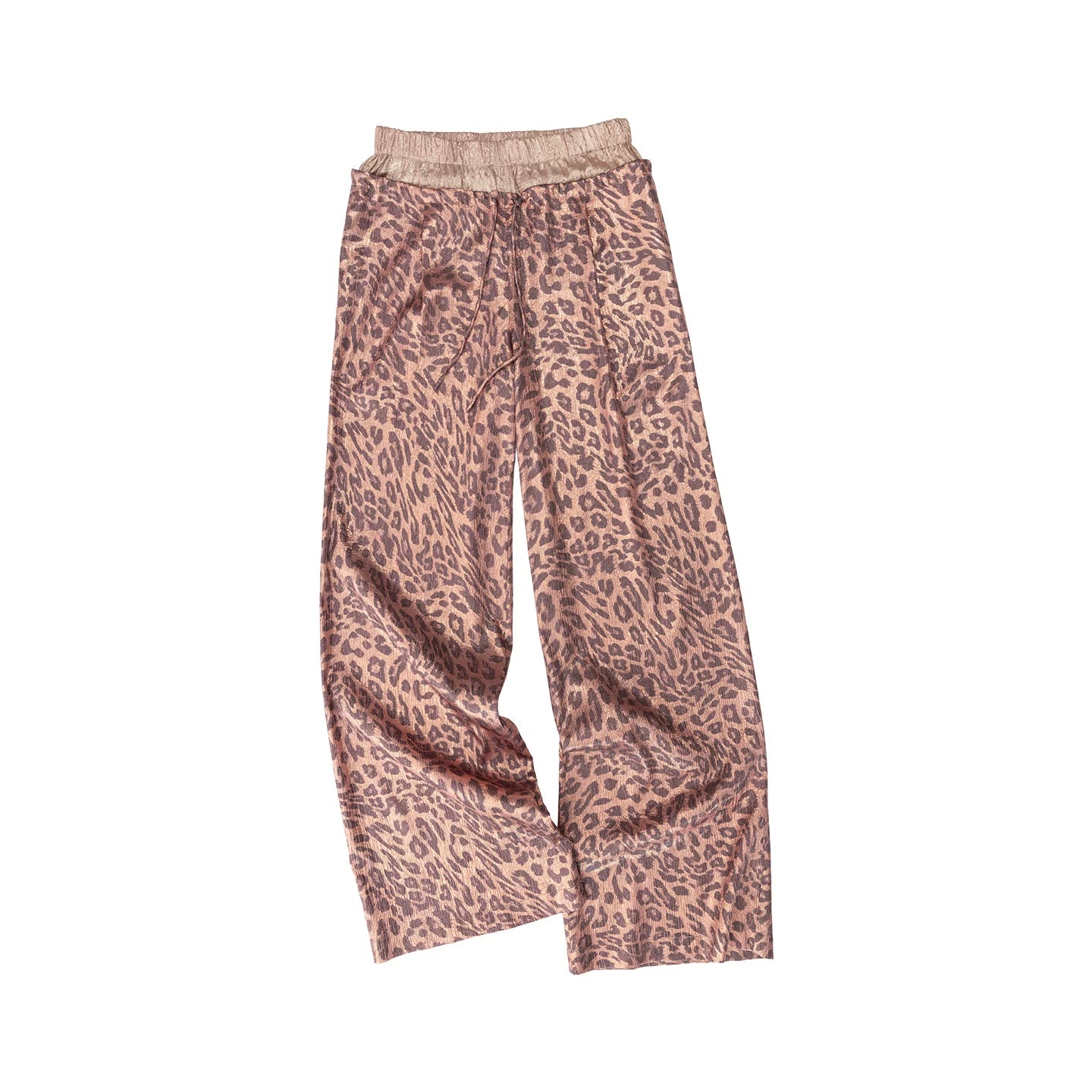 Pantalon à jambes larges à imprimé léopard