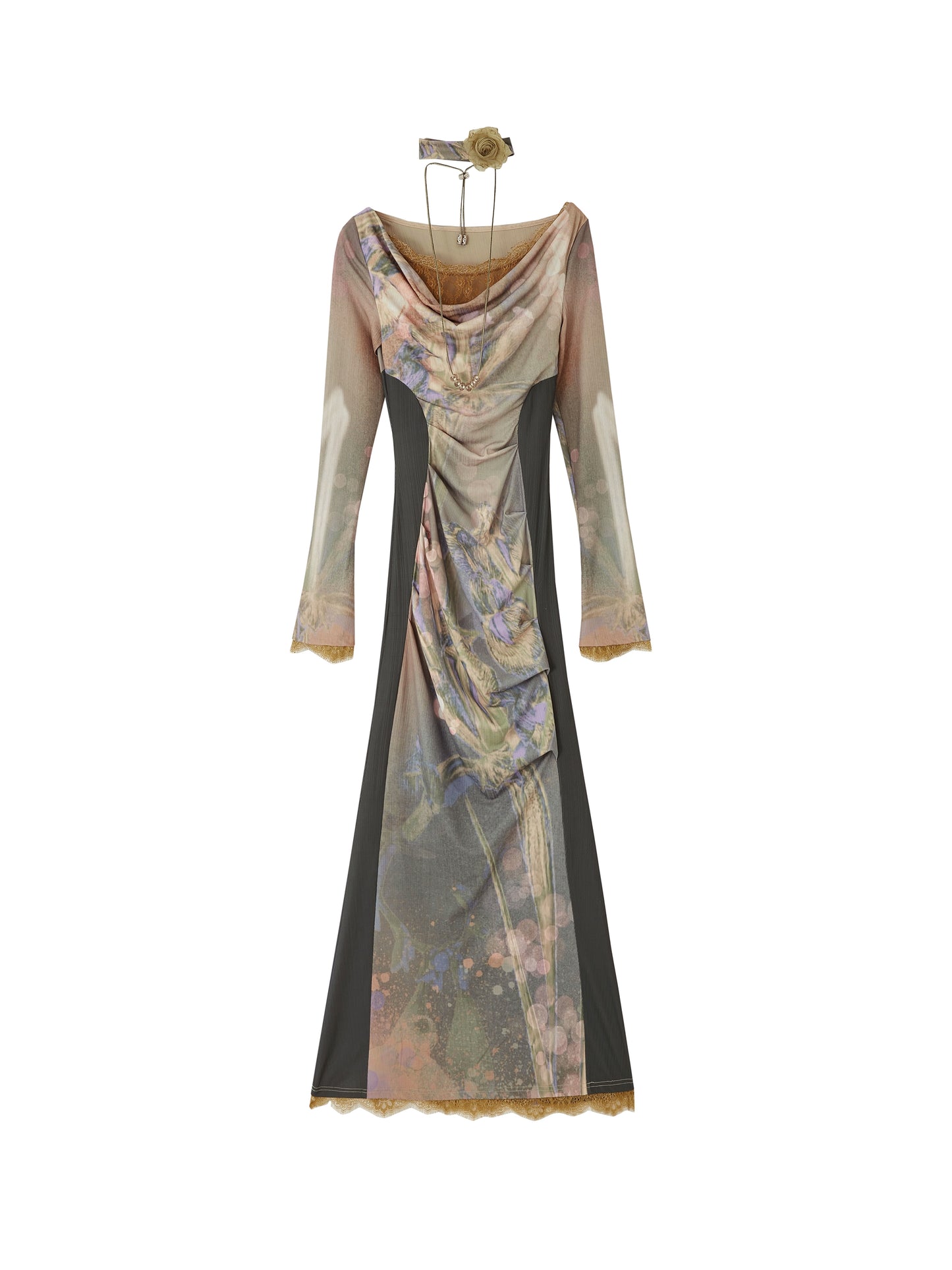 트와일라잇 패치워크 프린트 드레스