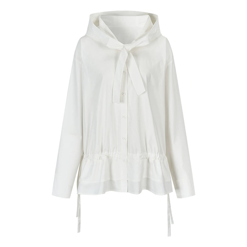 Constriction Silhouette Hooded Jacket