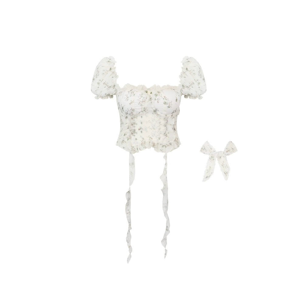 Summer Square Neck Chiffon Top