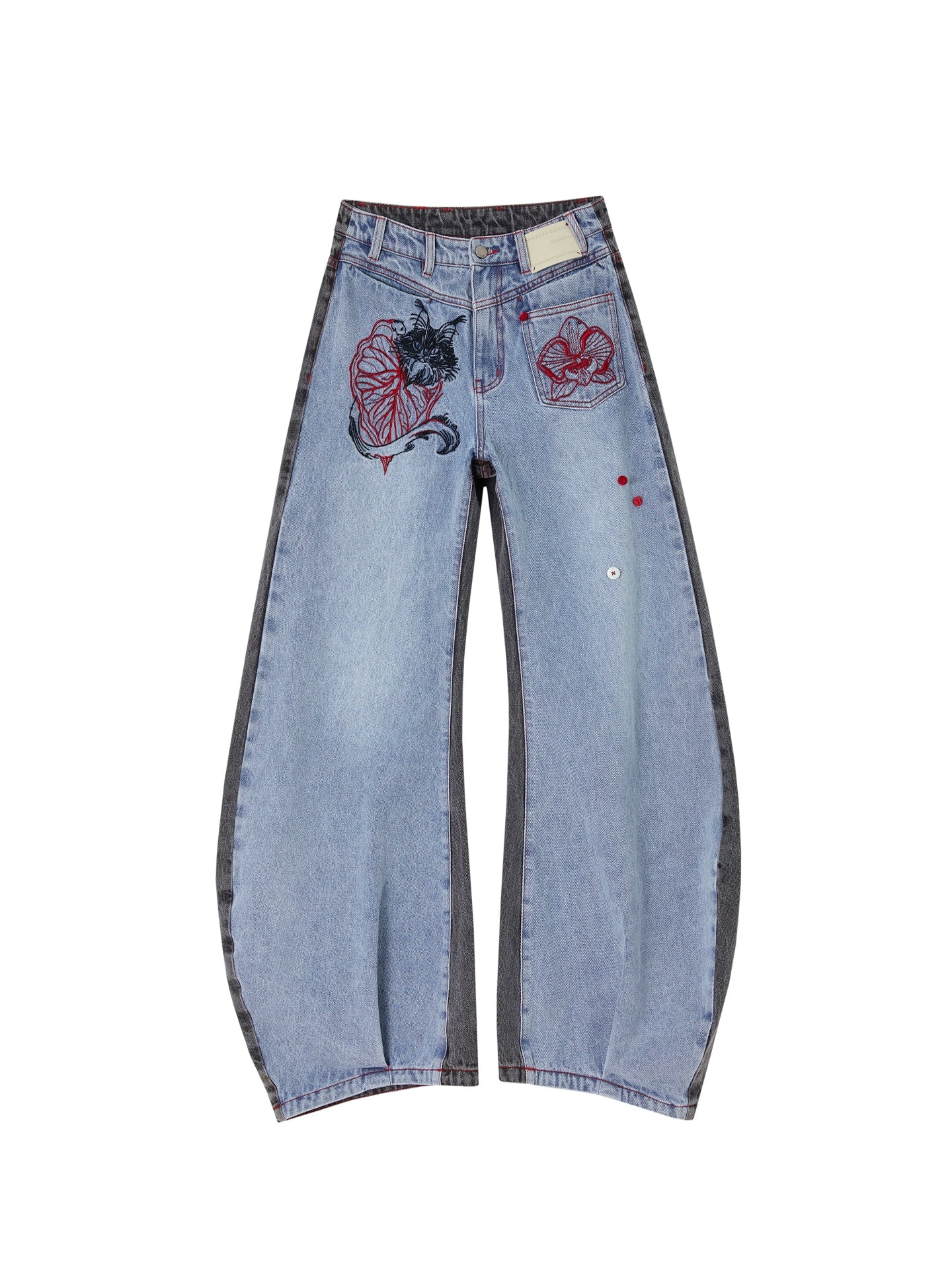 Asymmetrical Sickle Jeans