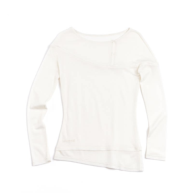 Blusa asimmetrica in misto lana