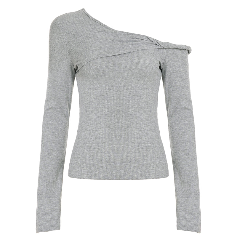 Asymmetrical Twist Slim-Fit Top