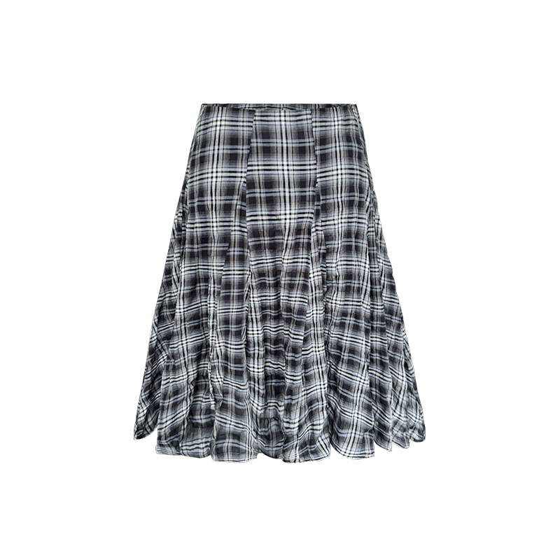 Chic Checkered Midi Skirt Set-Up