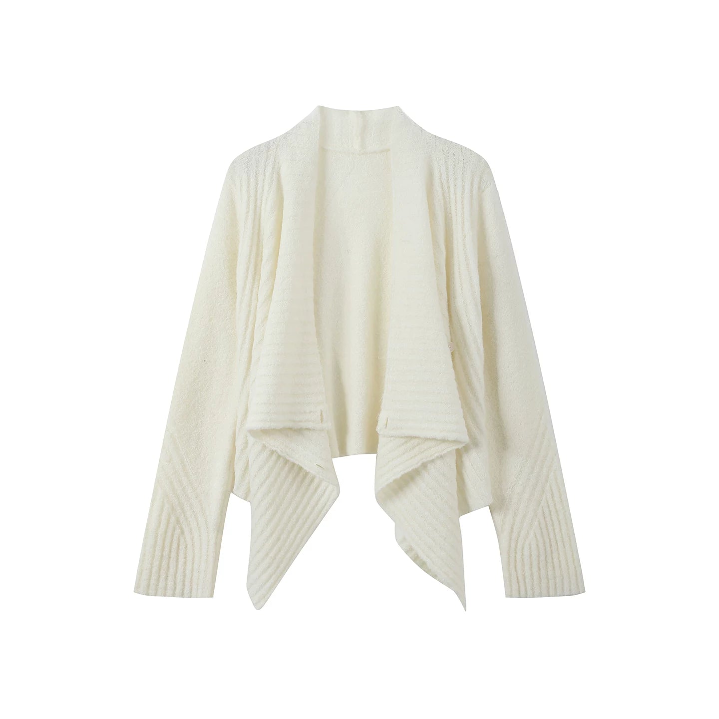 Irregular Lapel Knitted Cardigan