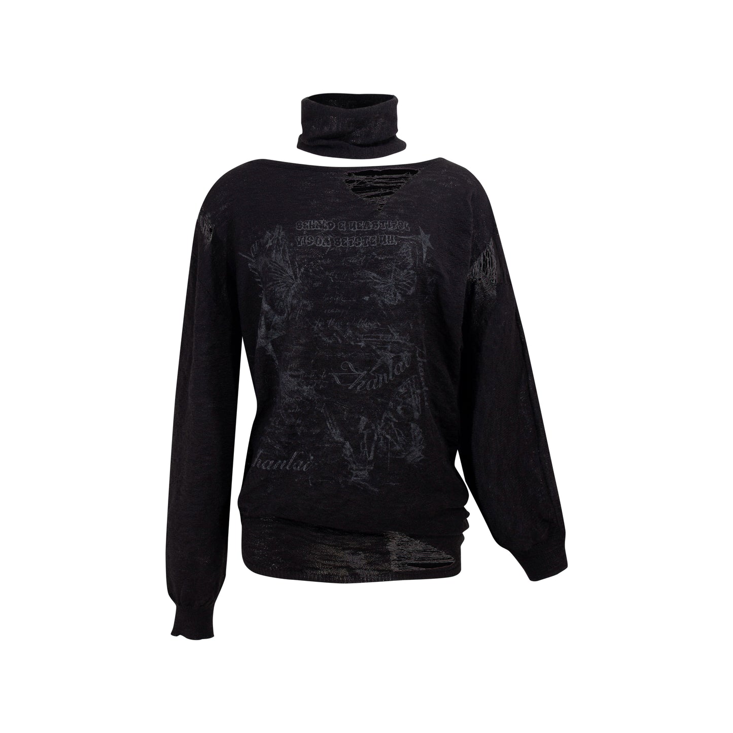 Slanted Black Sweater Top