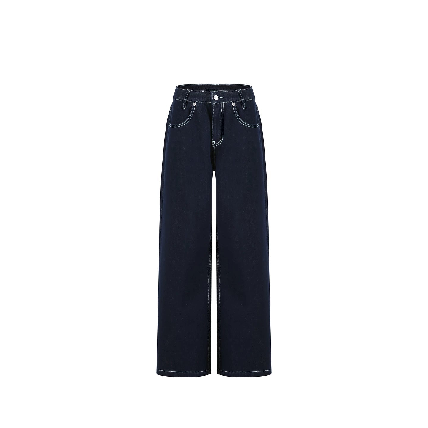 Mid-Waist Straight-Leg Jeans