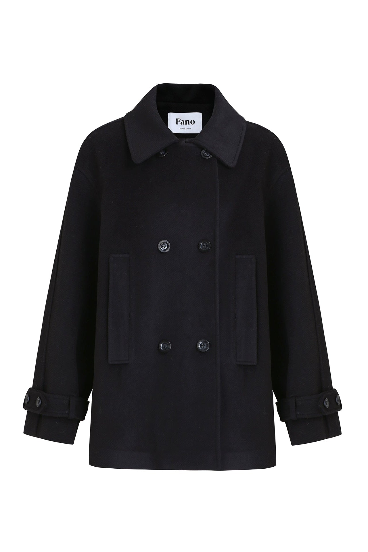 Minimalist Double-Breasted Woolen Coat