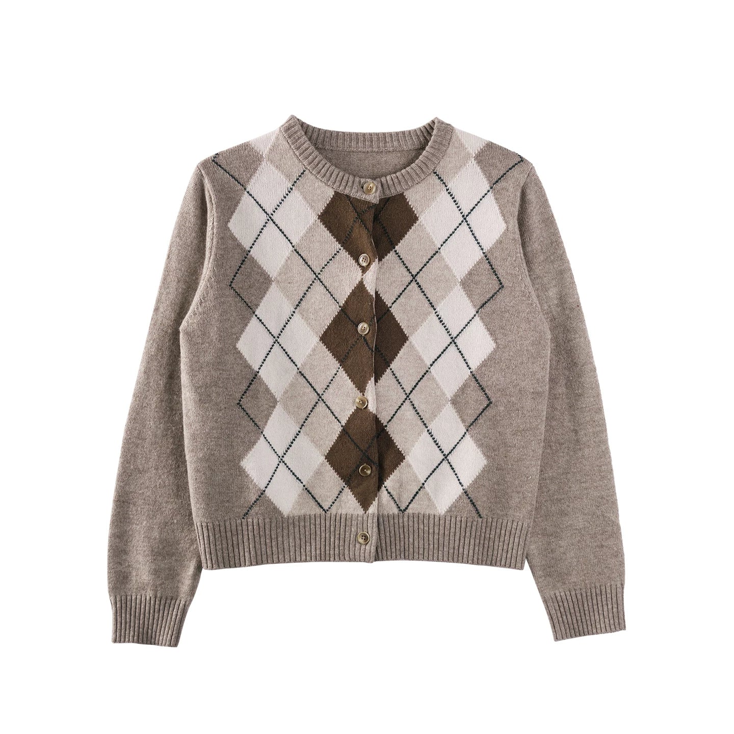 Preppy Wool Diamond Cardigan