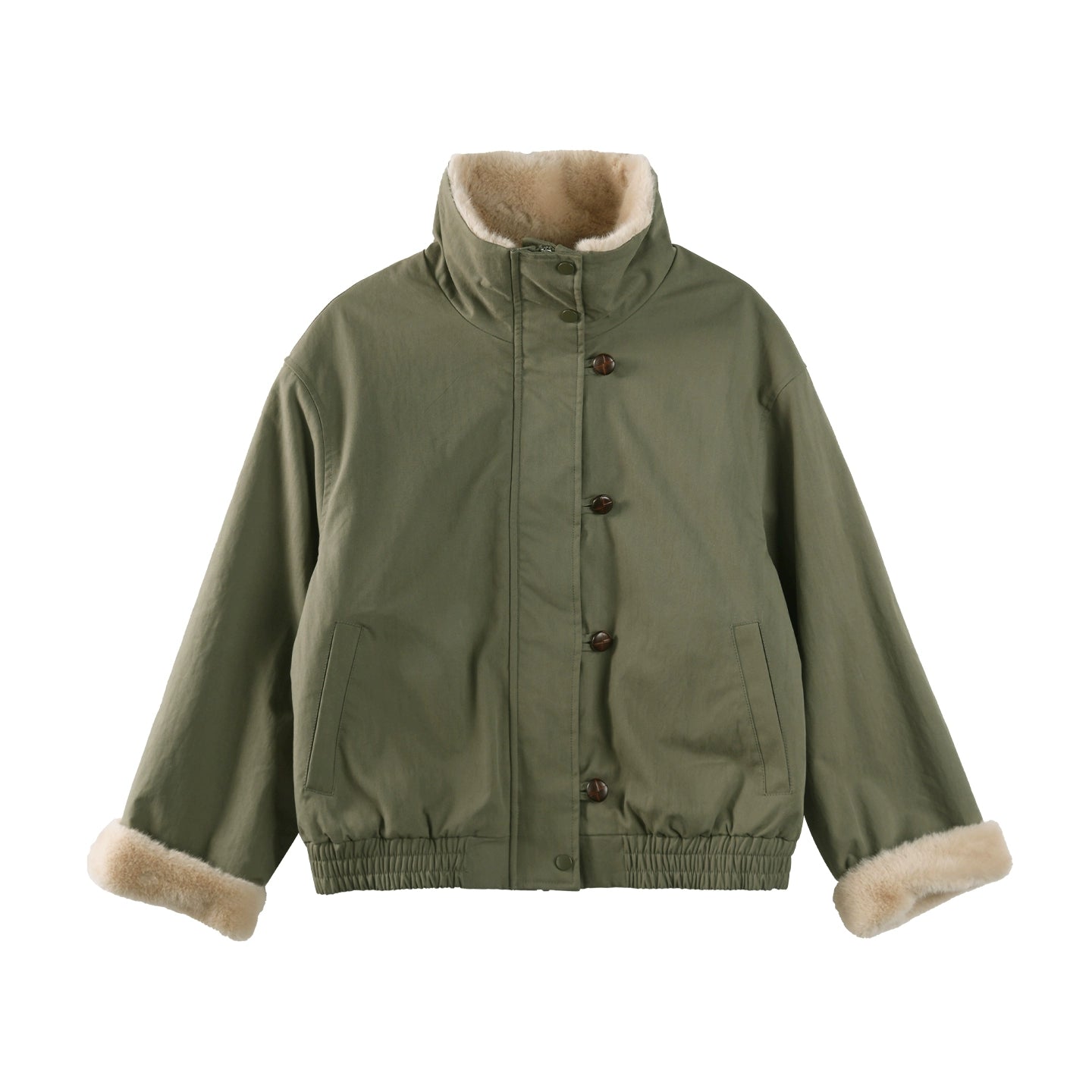 Retro Lapel Fur Winter Jacket