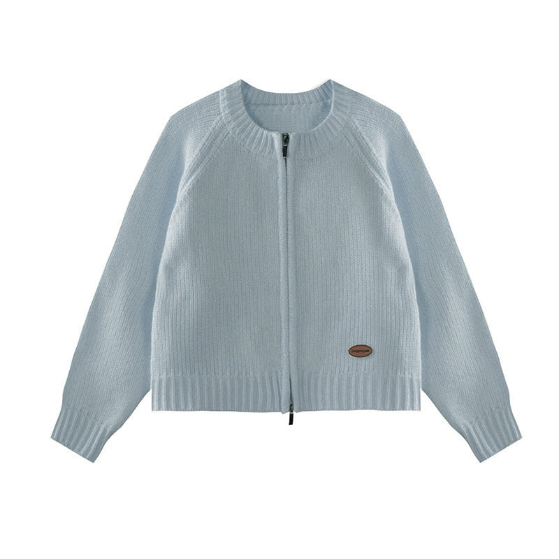 Veste en tricot épaisse à double fermeture éclair