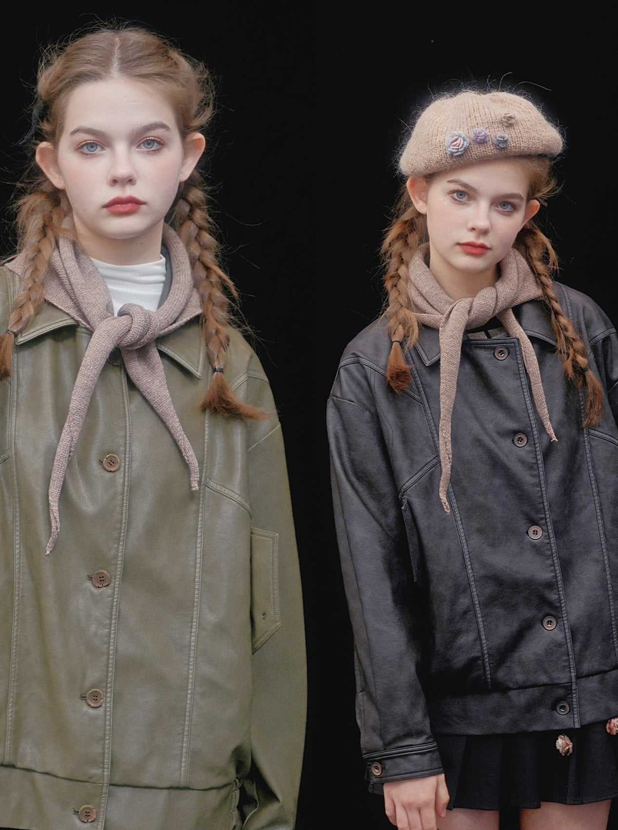 레트로 클래식 고민 가죽 자켓