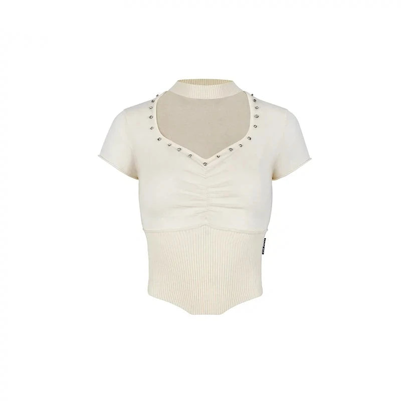 Rhinestone Choker Top