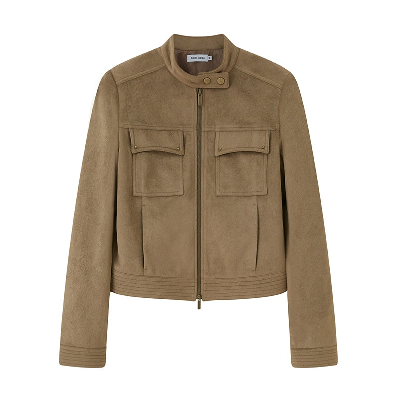 Suede Tailored Short Jacket