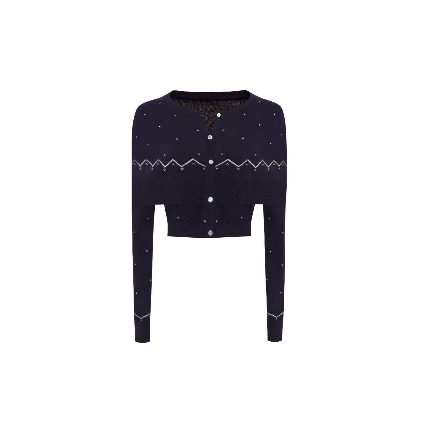 Navy Blue Knitted Cape Sweater