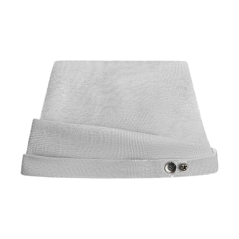 와플 니트 버튼 모자