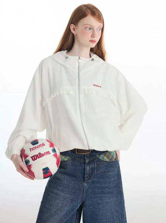 Frosted Berry Loose White Jacket