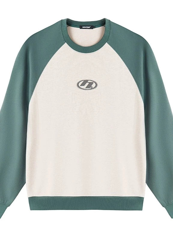 n 프린트 라글란은 둥근 목 셔츠 코트를 자고 있습니다