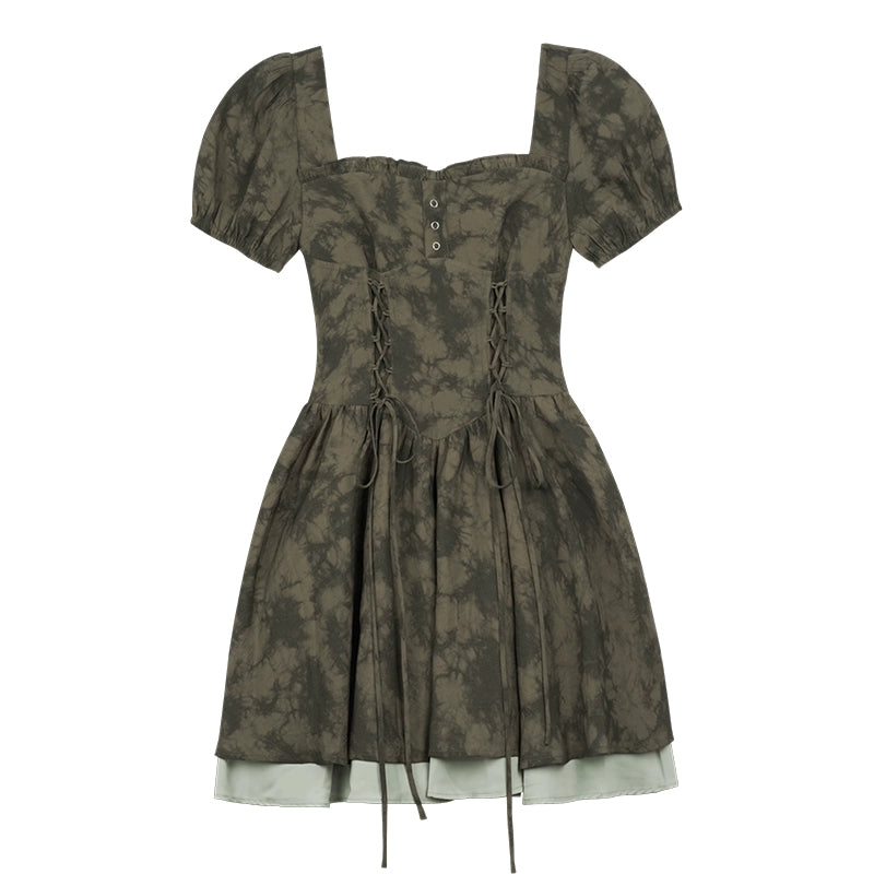 Girly Fairy Green Tie-Dye Dress