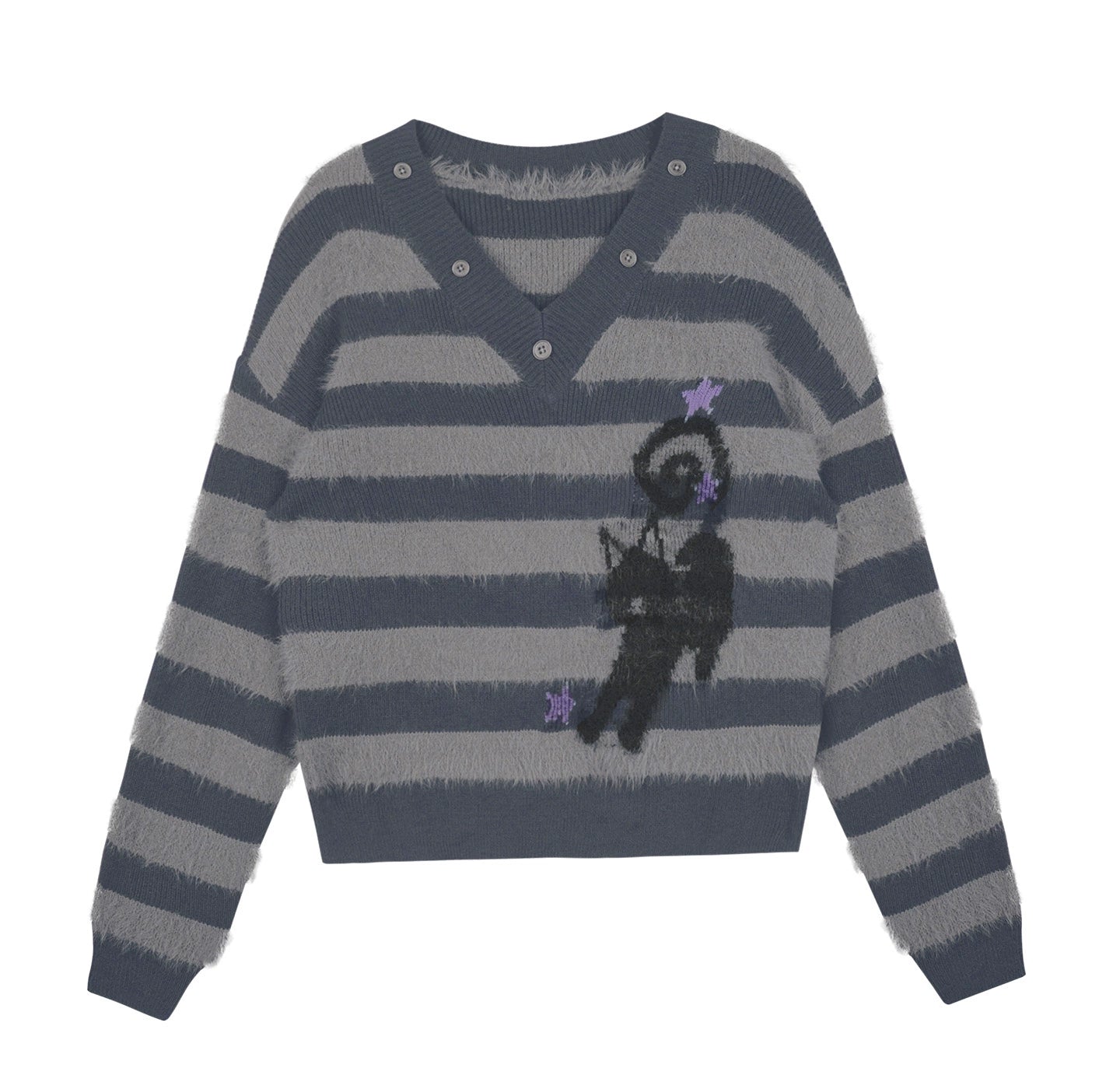 Energetic Striped V-Neck Top