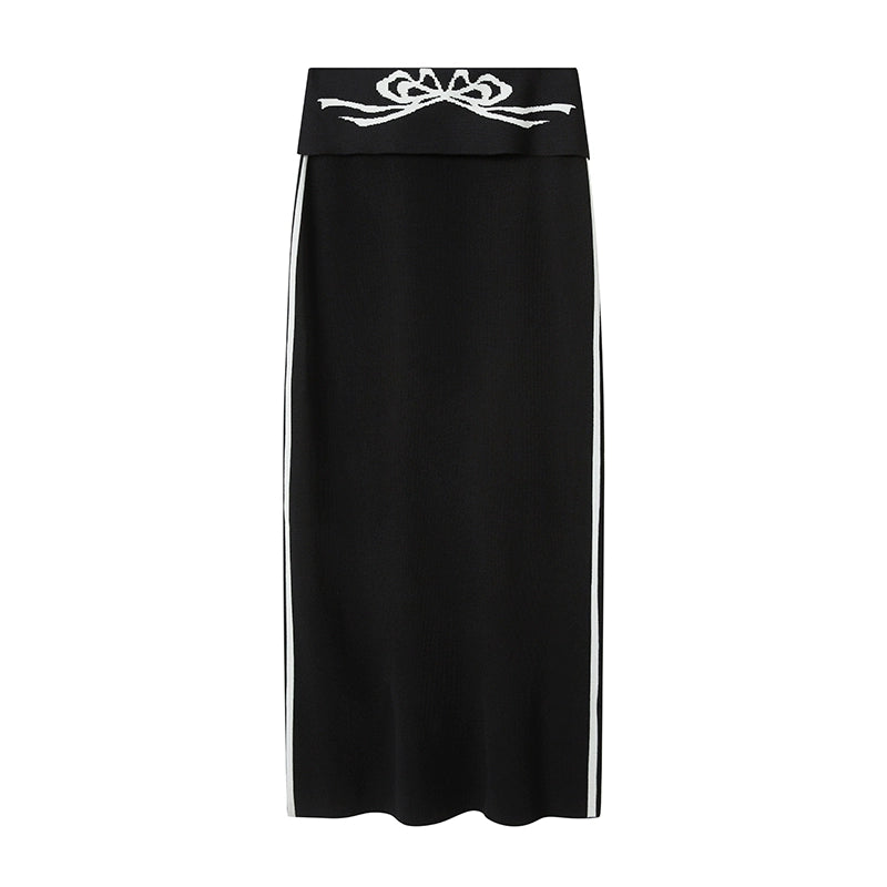 턴드 웨이스트 스커트