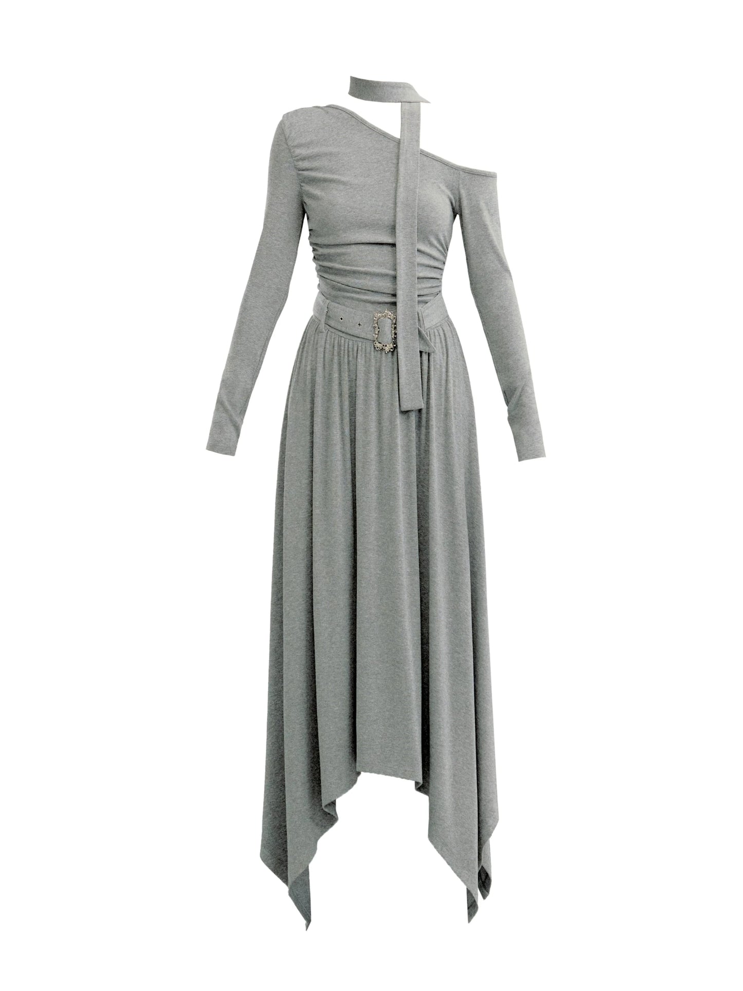 Pure Lust Strick Kleid mit schrägem Schulterdesign