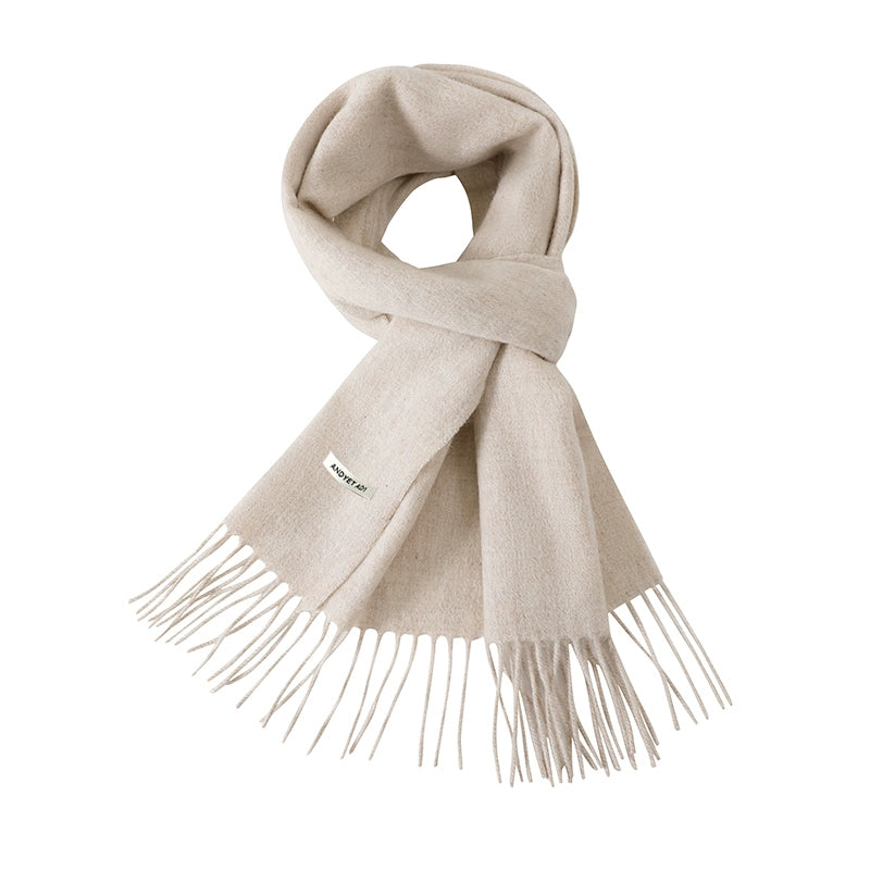 Warm High-Quality Wool Tassel Scarf