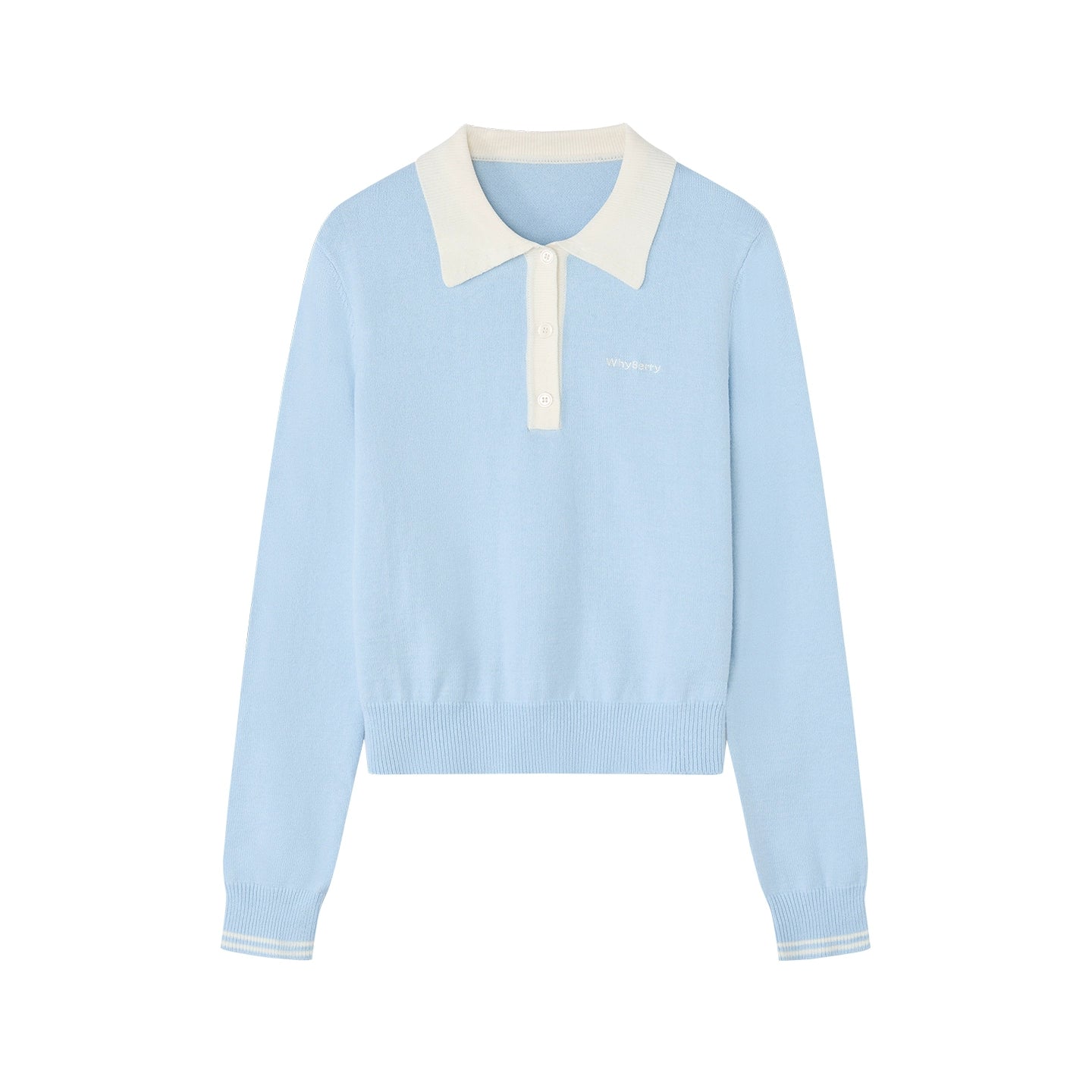 Wool Blend Knit Polo Sweater