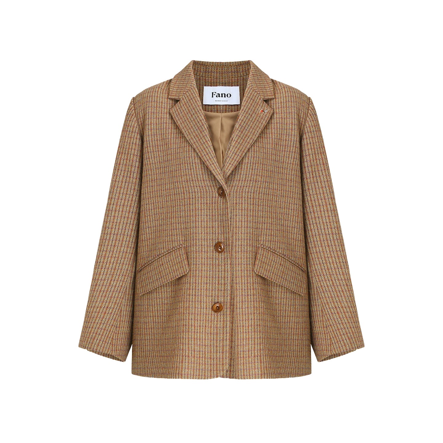 Color Block Plaid Suit Jacket