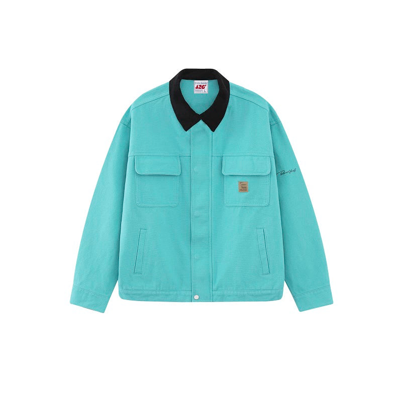 봄 색상 스티치 카고 재킷