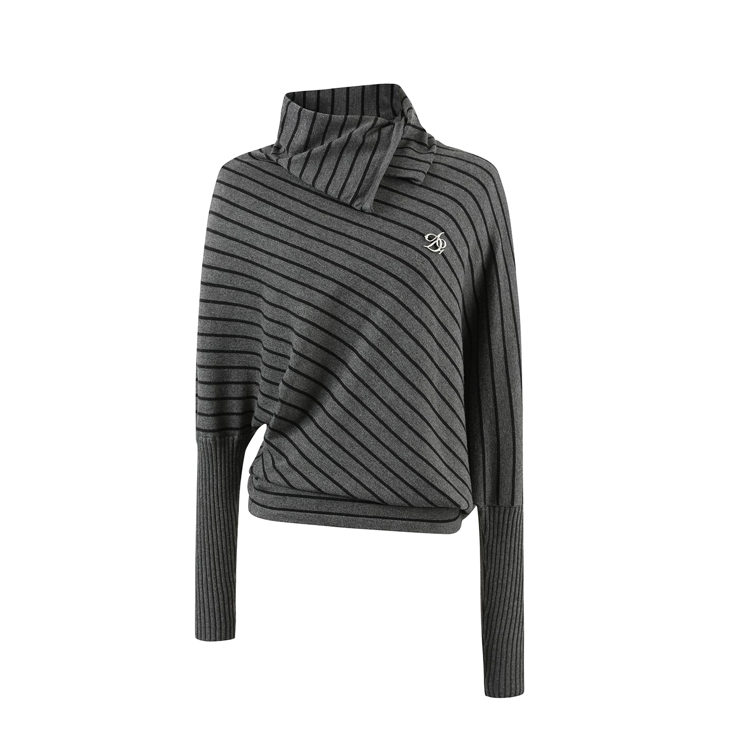 Striped Knit Lapel Sweater