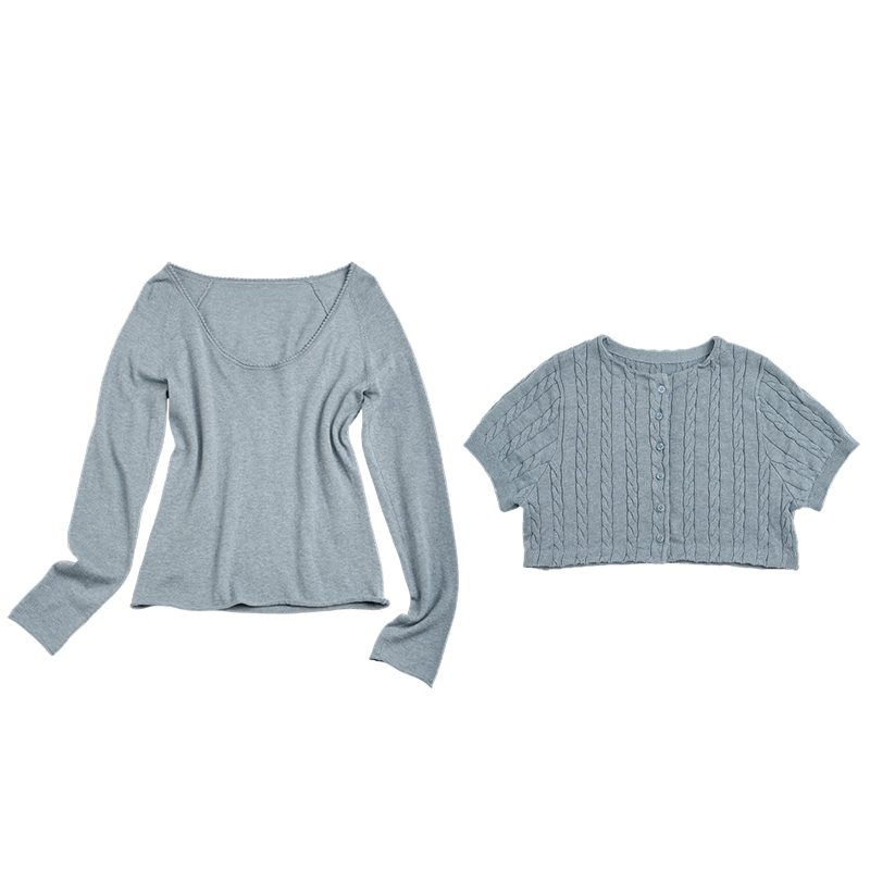 Twisted Cape Cardigan Set