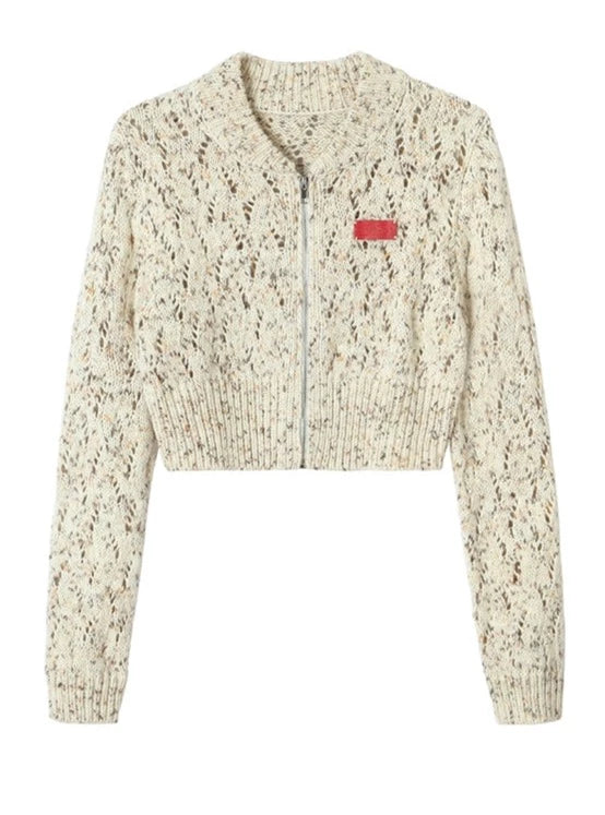 가디건 스프링 중공 짧은 재킷