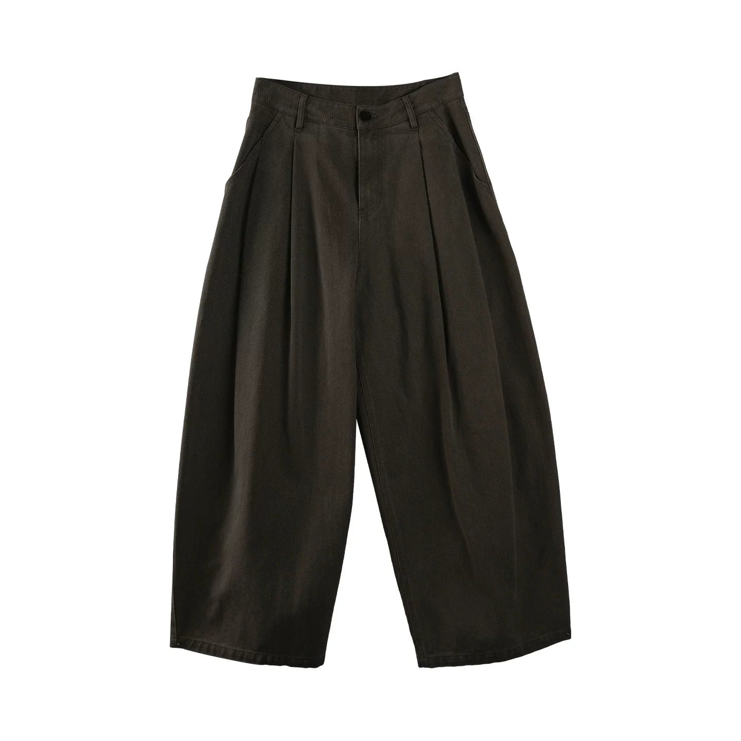 Retro Pure Cotton Pleated Pants