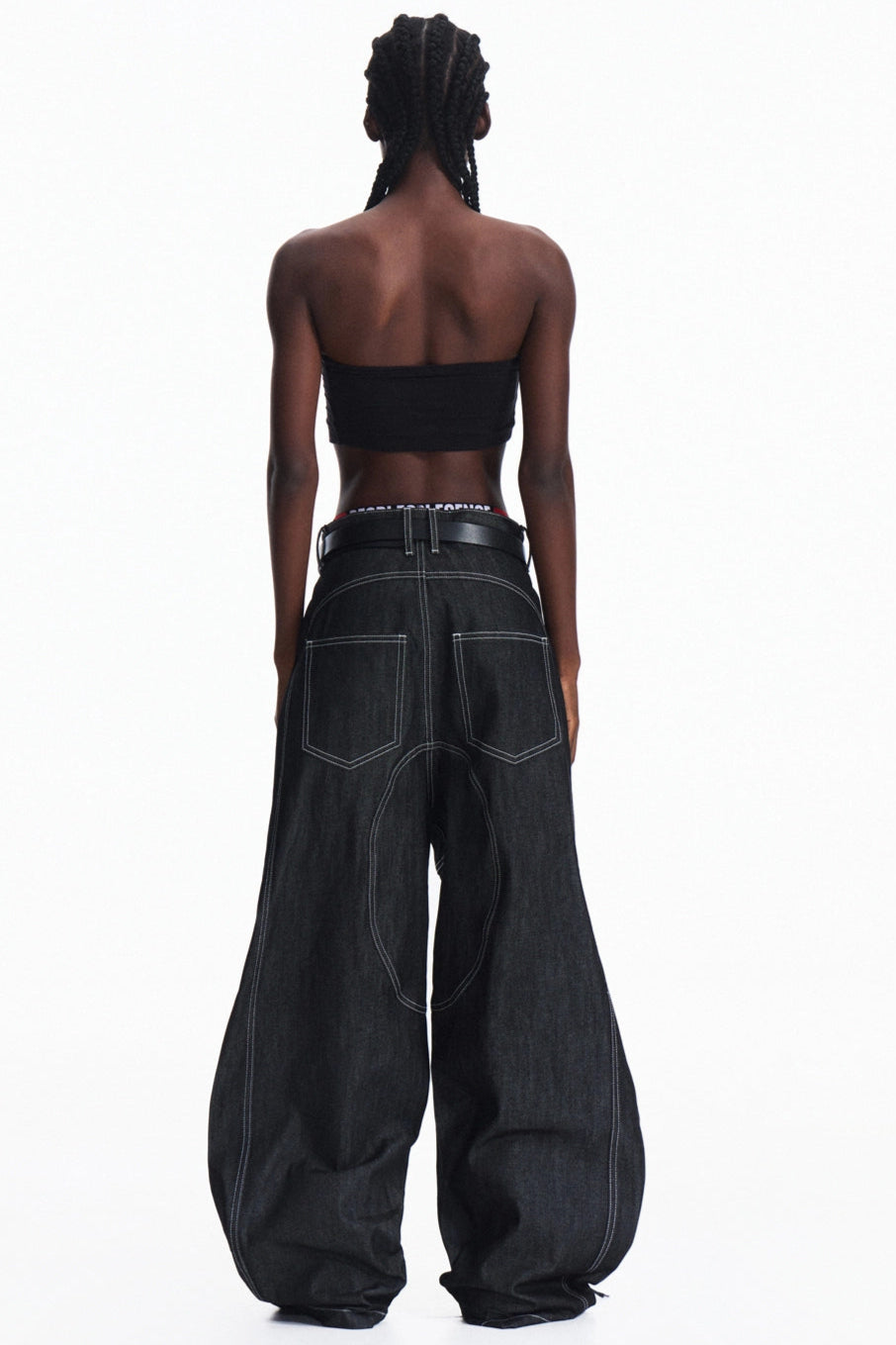 Dark Blue Wide-Leg Pants