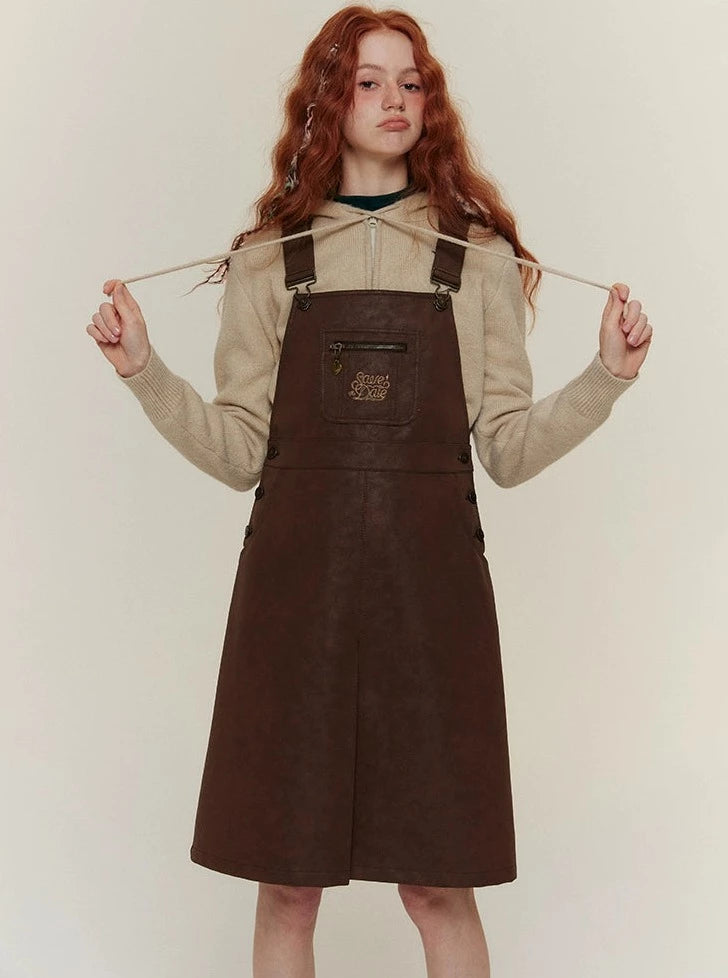 LAYERING BUMPING LEATHER CARGO DRESS – UrbanSheek