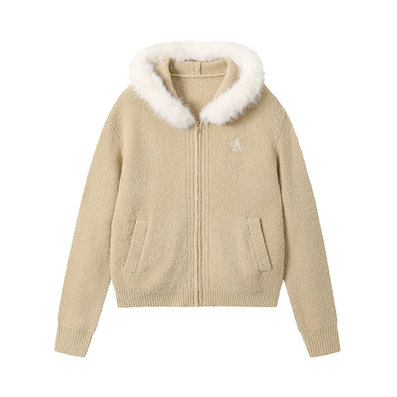 ORIGINAL PREPPY FUR-COLLAR HOODED COAT