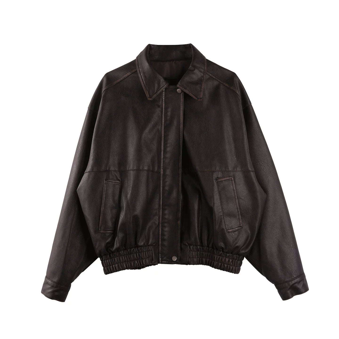 Retro Distressed Leather Jacket