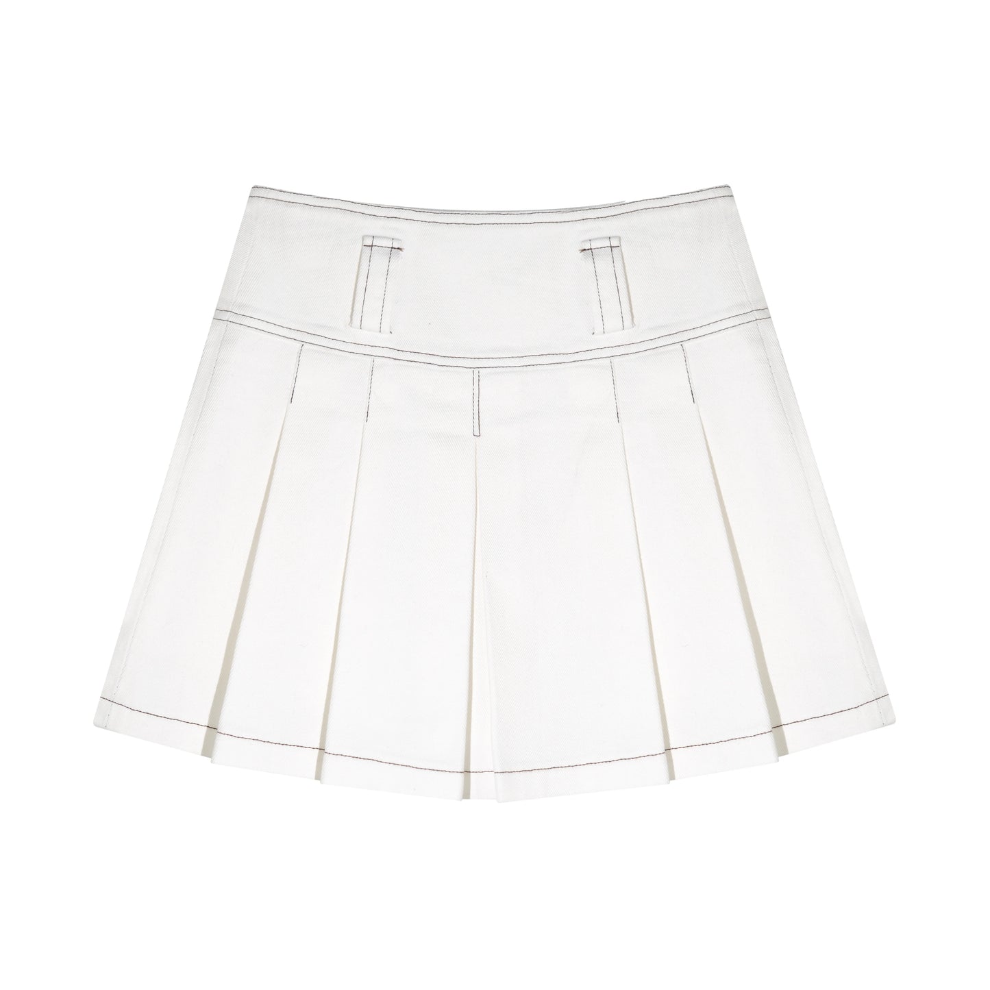 Jupe plissée en denim délavé blanc