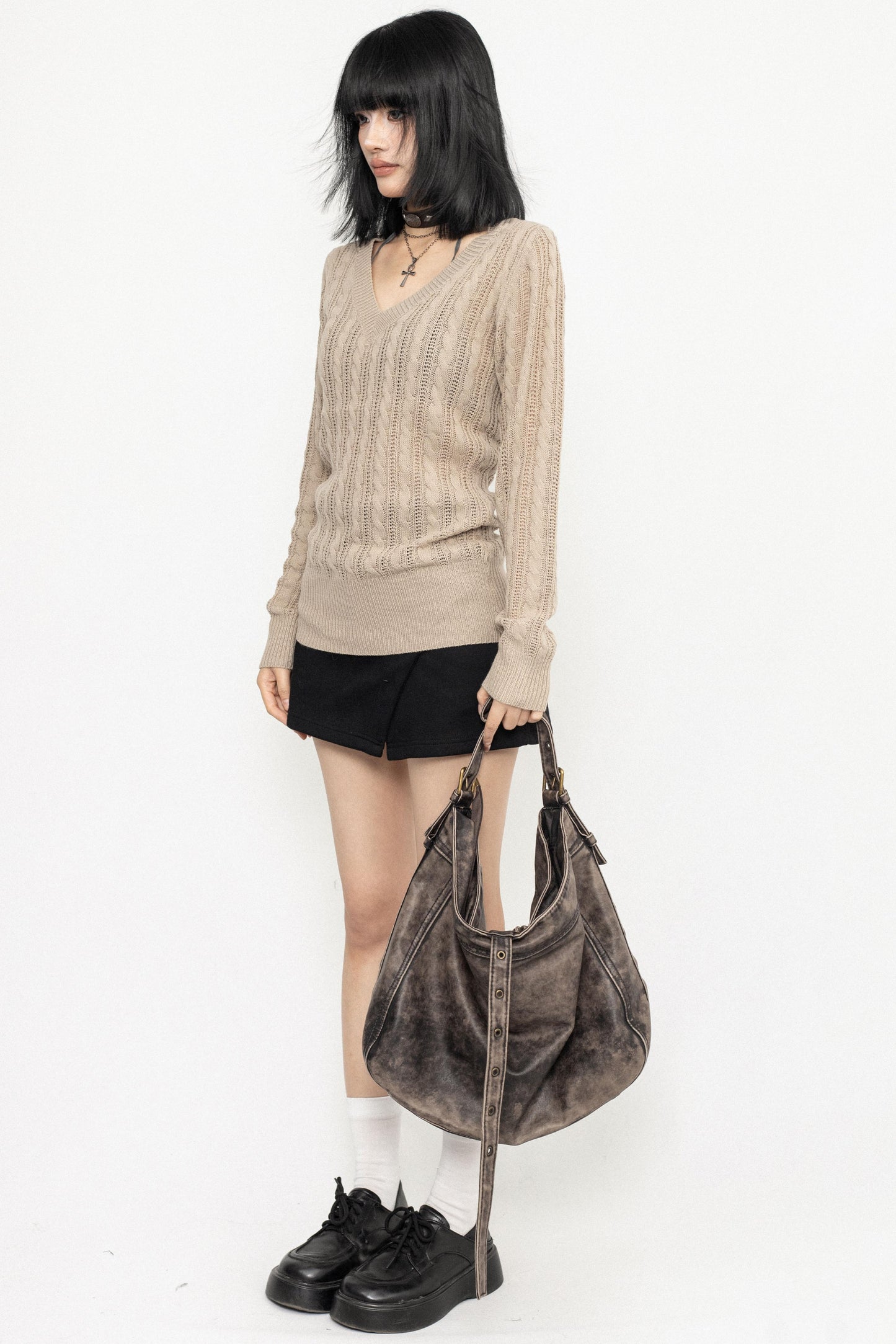 College Style V-neck Shirt