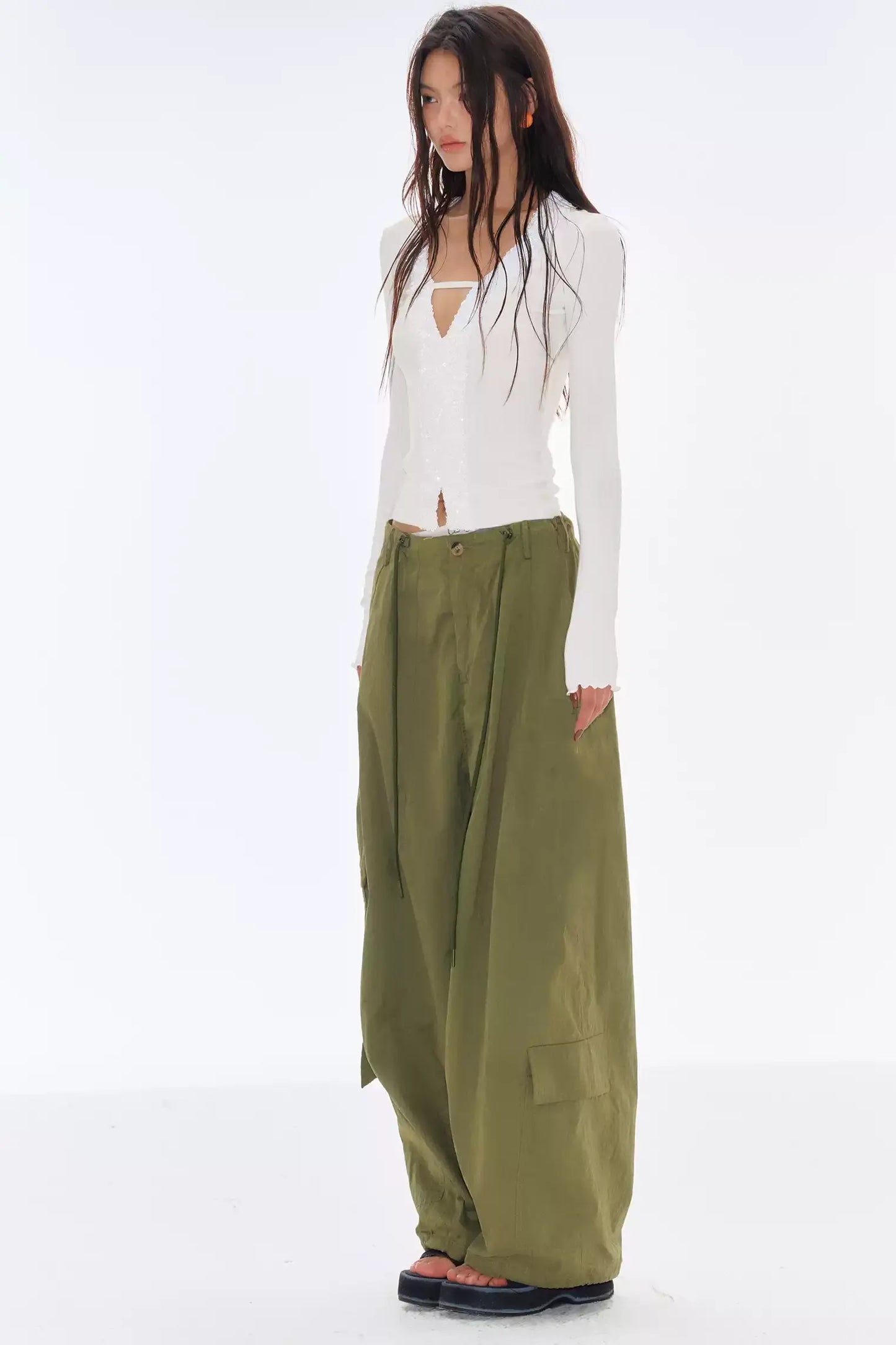 Pailletten-verzierte Patchwork-Strickoberteil