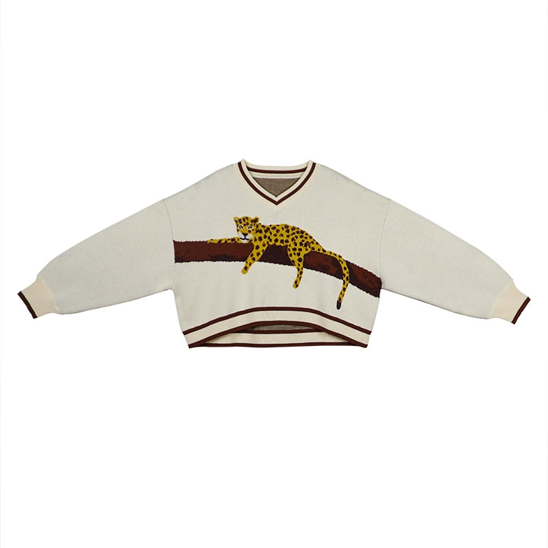 Niche Retro Design Interesting Leopard Top